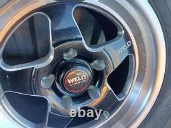 07-13 BMW 335i 15 Rear Drag Racing Wheels Rims Weld Set 15 Tires