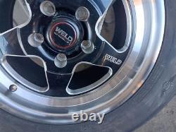 07-13 BMW 335i 15 Rear Drag Racing Wheels Rims Weld Set 15 Tires
