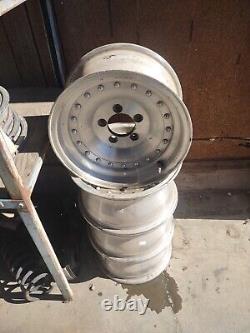 14 VINTAGE GENUINE CENTERLINE AUTO DRAG WHEELS SET 14x7 RIMS 5x4.5