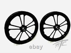 15 Front Drag Racing Wheels LINA Black Contrast Cut Set of 2