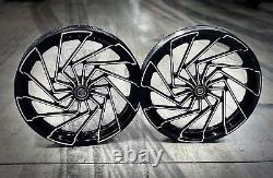 15 Front Drag Racing Wheels MAYHEM Black Contrast Cut Set of 2