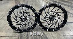 15 Front Drag Racing Wheels MAYHEM Black Contrast Cut Set of 2