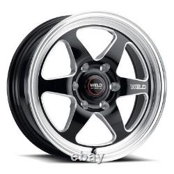 17x7 WELD S156 Ventura 6 Drag Black Milled Wheels 6x5.5 (0mm) Set of 4