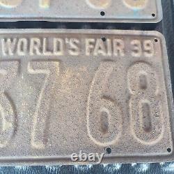 1939 California Worlds Fair License Plate Set DMV Clear Rat Rod Ford Chevy Mopar