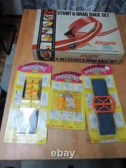 1968 Aurora Speedline 2 in 1 Stunt & Drag Race Set, 5 Cars withNew Accessory Packs