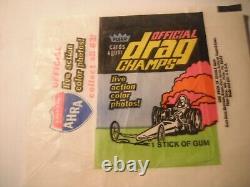 1971 AHRA Official Drag Champs Fleer Complete Set With Wrapper K2