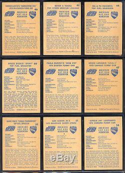 1971 Fleer Ahra Official Drag Champs Canadian Partial Card Near Set Lot Of 55/63