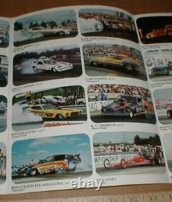 1977 Stars of Drag Racing Uncut 23 Race Card Sheet Set Superpress bookcover only