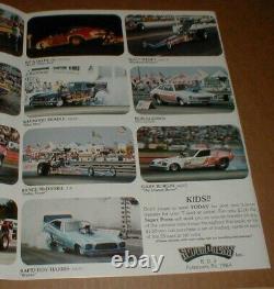 1977 Stars of Drag Racing Uncut 23 Race Card Sheet Set Superpress bookcover only