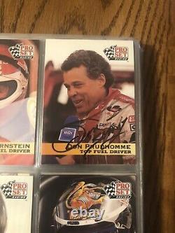 1992 PRO SET NHRA WINSTON DRAG RACING CARDS, COMPLETE 200 CARD SET With Autographs