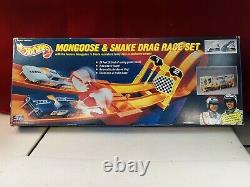 1993 HOT WHEELS MONGOOSE & SNAKE DRAG RACE SET New in Box Minor Shelf Wear
