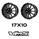 2 Vms Racing Black Hawk Drag Pack Track Race Rims Wheels Rear 17x10 5x115 30 Et