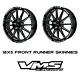 2 Vms Racing Black Hawk Drag Rims Wheels Front Skinnies 18x5 5x115 For Dodge