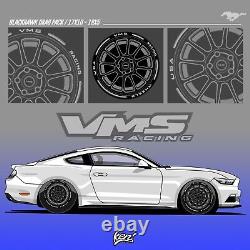 2 Vms Racing Blackhawk Drag Race Rims Wheels Rear 17x10 For 15-22 Ford Mustang