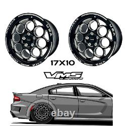 2 Vms Racing Modulo Drag Pack Race Rims Wheels Rear 17x10 For Dodge Challenger