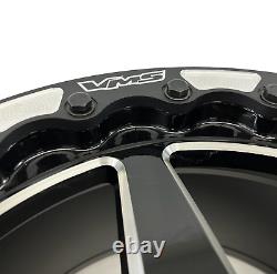 2 Vms Racing V-star Beadlock Drag Race Wheels Rear 17x10 For 05-14 Ford Mustang