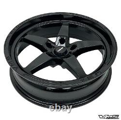 2 Vms Racing V-star Drag Rims Wheels 18x5 -25 Et 5x120 Front Skinnies Full Black