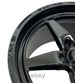 2 Vms Racing V-star Drag Rims Wheels 18x5 -25 Et 5x120 Front Skinnies Full Black