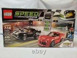 2016 Lego Speed Champions Chevrolet Camaro Drag Race Black Red 445 Pieces 75874