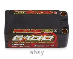 2x Gens Ace Redline Drag Racing 2s 7.4v 6100mAh 130C 500A Burst Hard Case Shorty