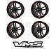 4 Vms Racing Reaction 15x7 Black Red Race Rims Wheels Set 5x100 Et35 Offset