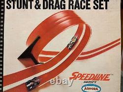 A BIG CIGAR RACE! RARE ORIGINAL AURORA SPEEDLINE STUNT DRAG SET WithNEAR MINT CARS