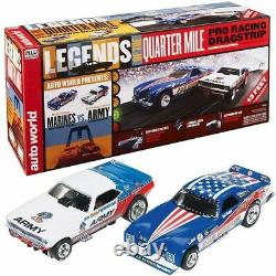 Auto World Legends of the Quarter Mile 13' Drag Racing Slot Car Set #SRS319/03