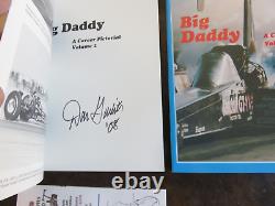 Autographed by Don Garlits, 3 Volume Set, BIG DADDY A Career Pictorial