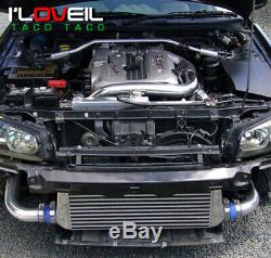 Fmic Turbo Intercooler + Bolt On Piping Kit For Rb20 Rb25 Skyline R32 R33 R34