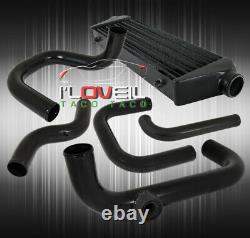 For 92-95 Civic Fmic Intercooler + Turbo Piping Kit + Black Coupler Tbolt Clamps