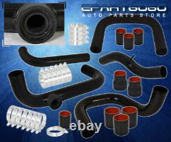For 96-00 Civic D16 B16 Black Turbo Intercooler Piping Kit Flange Black Coupler