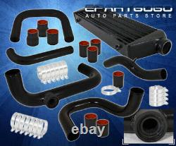 For 96-00 Civic Ek Black Fmic Intercooler + Bolt On Piping Kit Couplers T-Clamps