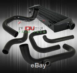 For 96-00 Civic Ek Turbo Intercooler Bolt On Black Piping Kit Set Black Couplers