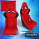 For Jdm Red/ Black Trim Cloth Firm Hold Racing Bucket Seats With Sliders Set X2