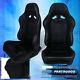 For Nissan Full Reclinable Left + Right Black Pvc Leather Bucket Racing Seat Set