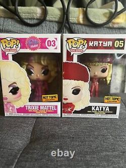 Funko Pop Set of RuPaul's Drag Race Lot of 7 Hot Topic Exclusives Trixie Mattel