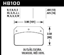 Hawk Performance HB100J. 480 Brake Pads DR-97 Compound Drag Race Set of 4