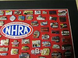 NHRA 1986-2001 National Events Championship Drag Racing Custom Framed Pin Set