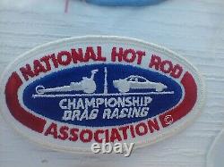 NHRA embroired patches, vintage, slightly used, 1973-80, set of 15 assorted