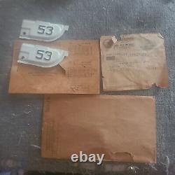 NOS 1953 California License Plate Tag Set With Envelope & Registration Paper