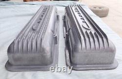 OEM GM Corvette Finned Aluminum Valve Covers 3726086 SBC Staggered Pattern SWEET