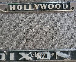 RARE Dixon Cadillac Hollywood Calif. License Plate Frame Set Eldorado Deville