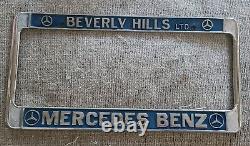 Rare 1980's Beverly Hills Ltd. Mercedes Benz So Cal. License Plate Frame Set