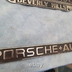 Rare Beverly Hills Porsche Audi Calif Dealer License Plate Frame Set 911 912 928
