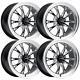 (set-4) Weld Belmont Drag 17x11 5x4.75 Black 43mm Wheels Rims 17 Inch