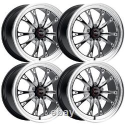 (Set-4) WELD Belmont Drag 17x11 5x4.75 Black 43mm wheels rims 17 Inch