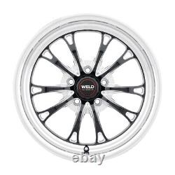 (Set-4) WELD Belmont Drag 17x11 5x4.75 Black 43mm wheels rims 17 Inch