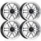 (set-4) Weld Laguna 6 Drag 17x7 6x139.7/6x5.5 Black 0mm Wheels Rims 17 Inch