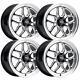 (set-4) Weld Laguna Drag 17x10 5x127/5x5 Black 38mm Wheels Rims 17 Inch