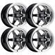 (set-4) Weld Ventura 6 Drag 17x5 6x139.7/6x5.5 Black -25mm Wheels Rims 17 Inch